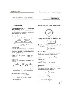 Razonamiento Matemático
48
8.1. CRONOMETRÍA
Tiempo transcurrido (TT) y tiempo que
falta transcurrir (TFT)
Para la resolución