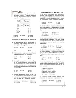 Razonamiento Matemático
51
5. Sean las fórmulas «A» y «B» que relacionan
al horario, minutero y el ángulo que éstas
forman; i