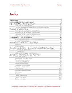 Cómo Seducir A Una Mujer Mayor de 30 
Página 3 
 
Una guía para el hombre joven que gusta de las MILF, creado para ti por www