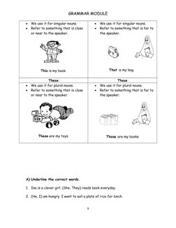 GRAMMAR MODULE

We use it for singular nouns.

Refer to something that is close 
or near to the speaker.
