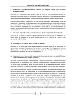 PREGUNTAS FRECUENTES COSO 2013 
 
3 
8. ¿Qué sucede si el plan de acción no es suficiente para mitigar el hallazgo, según el