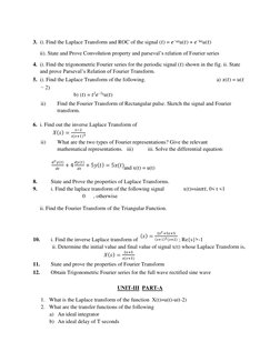 Signals and Systems Question Bank | PDF | Laplace Transform | Fourier ...