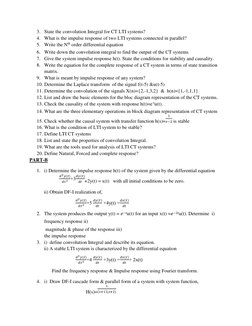 Signals and Systems Question Bank | PDF | Laplace Transform | Fourier ...