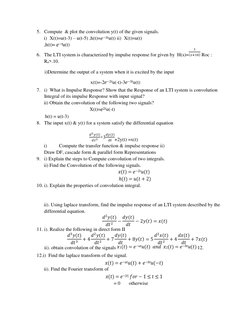 Signals and Systems Question Bank | PDF | Laplace Transform | Fourier ...
