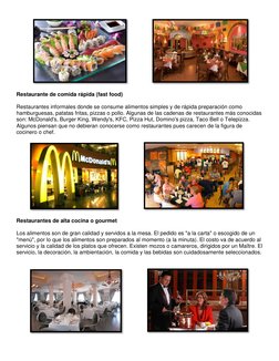 Restaurante de comida rápida (fast food)  
 
Restaurantes informales donde se consume alimentos