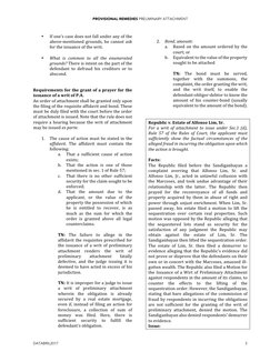 PROVISIONAL REMEDIES PRELIMINARY ATTACHMENT 
DATABRIL2017 
3 
•!
If!one’s!case!does!not!fall!under!any!of!the!
aboveCmentione