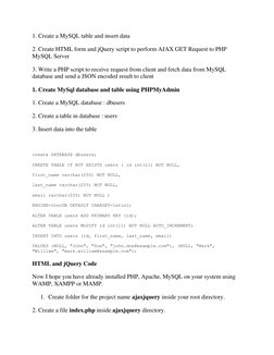 jQuery AJAX with PHP MySQL Tutorial | PDF | Ajax (Programming) | J Query