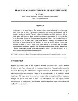 Planning Analysis and Design of Museum Building PDF | PDF