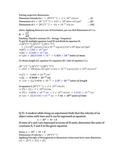 Class 11 Dimensional Analysis Q&A | PDF | Torque | Force