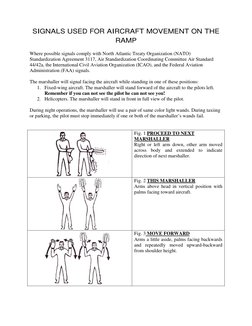 Wfs Hand Signals Ramp Aircraft Marshalling Signals Guide | PDF | Hand | Arm