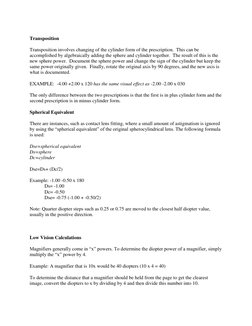 Optical Math Simplified for Optometry | PDF | Vision | Electromagnetic ...