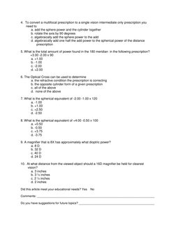 Optical Math Simplified for Optometry | PDF | Vision | Electromagnetic ...