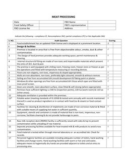 Fssai Checklist.pdf FSSAI Inspection Checklist and Other Forms | PDF | Hygiene | Animal ...