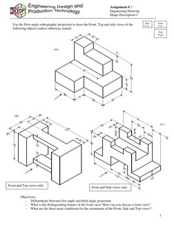 Front and Top View in Engineering Drawing | PDF
