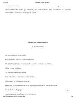 11/5/2019
Poesía Beat – Círculo de Poesía
https://circulodepoesia.com/2017/04/poesia-beat/
2/15
por  descubrir: de Kerouac y