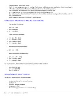 Insulation Resistance Testing Guidelines | PDF | Transformer ...