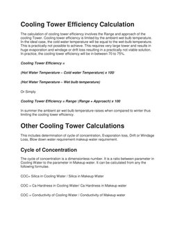 Cooling Tower Efficiency Calculations | PDF | Heat Transfer | Water
