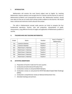 I. 
INTRODUCTION 
 
Mathematics still remains the most feared subject next to English. So, teaching 
Mathematics requires pat