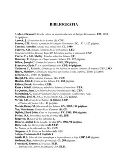 BIBLIOGRAFIA 
 
Archer, Gleason L Reseña crítica de una introducción al Antiguo Testamento. EM, 1981, 
563 páginas.  
Aycoc