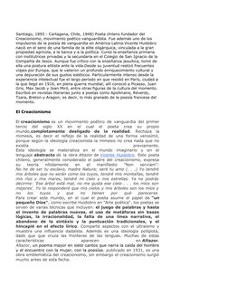Santiago, 1893 - Cartagena, Chile, 1948) Poeta chileno fundador del 
Creacionismo, movimiento poético vanguardista. Fue ademá