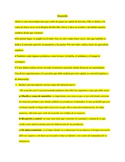 Desarrollo 
-Delia es una microempresaria que acaba de ganar un capital de Sercotec. Ella se dedica a la 
venta de frutos sec