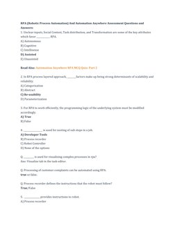 RPA Layered Design and Functionality | PDF | Business Process ...
