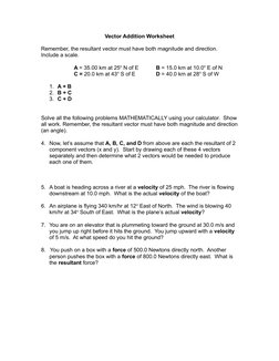 Vector Addition Practice Worksheet | PDF | Force | Euclidean Vector