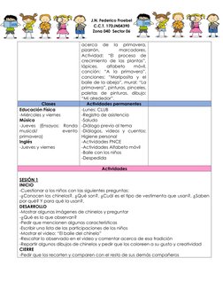 J.N. Federico Froebel 
C.C.T. 17DJN04390 
Zona 040  Sector 06 
 
acerca 
de 
la 
primavera, 
pizarrón, 
marcadores, 
Activi