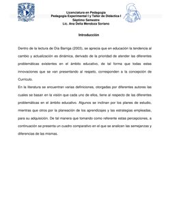 Licenciatura en Pedagogía 
Pedagogía Experimental I y Taller de Didáctica I 
Séptimo Semestre 
Lic. Ana Delia Mendoza Soriano