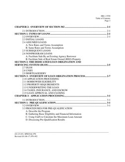 HB-1-3550
Table of Contents
Page 3
CHAPTER 2: OVERVIEW OF SECTION 502 ...................................................