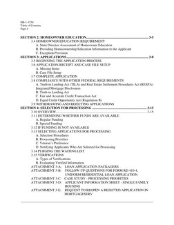 HB-1-3550
Table of Contents
Page 4
SECTION 2: HOMEOWNER EDUCATION.........................................................