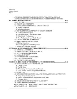 HB-1-3550
Table of Contents
Page 6
4.7 CALCULATING INCOME FROM ASSETS FOR ANNUAL INCOME
4.8 CALCULATING INCOME FROM ASS