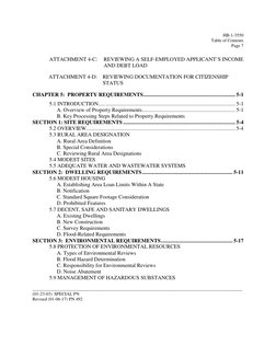 HB-1-3550
Table of Contents
Page 7
ATTACHMENT 4-C:
REVIEWING A SELF-EMPLOYED APPLICANT’S INCOME
AND DEBT LOAD
ATTAC