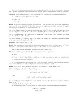 Now I need to show that the condition of normality allows me to turn the set of cosets of a subgroup
into a quotient group un