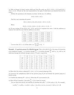 (a) Take an element (it doesn’t matter which one) from the cosets, say (0, 2) ∈(0, 2) + ⟨(1, 3) and (0, 3) ∈
(0, 3) + ⟨(1, 3)
