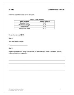 MSA Review Booklet-Mathematics-Grade 8 
 
7 
Prince George’s County Public Schools 
BCR #2 
 
 
 
 
 
 
 
Guided Practice “We