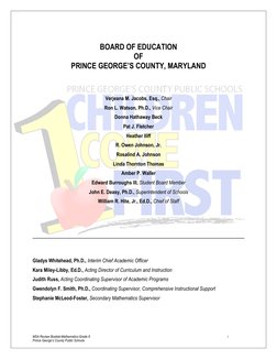 MSA Review Booklet-Mathematics-Grade 8 
 
i 
Prince George’s County Public Schools 
 
BOARD OF EDUCATION 
OF 
PRINCE GEORGE’S