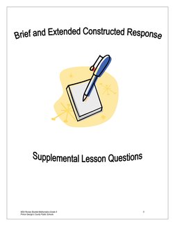 MSA Review Booklet-Mathematics-Grade 8 
 
5 
Prince George’s County Public Schools
