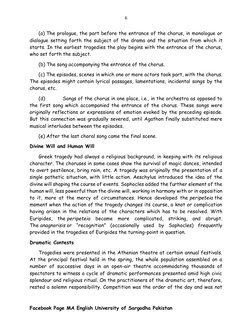 Facebook Page MA English University of Sargodha Pakistan 
6 
(a) The prologue, the part before the entrance of the chorus,