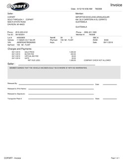 Copart Invoice and Sale Summary | PDF