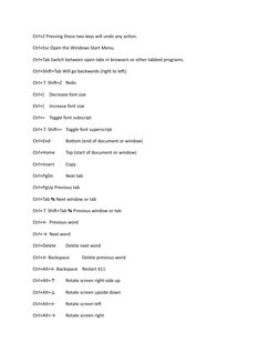 A-Z Control Key Shortcuts Guide | PDF | Keyboard Shortcut | Control Key