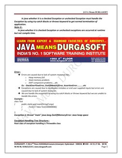 JAVA Means DURGASOFT 
 
DURGASOFT, # 202,2nd Floor,HUDAMaitrivanam,Ameerpet, Hyderabad - 500038,  040 – 64 51 27 86,   80