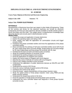 2 
 
DIPLOMA IN ELECTRICAL AND ELECTRONICS ENGINEERING 
M - SCHEME 
Course Name: Diploma in Electrical and Electronics Engine
