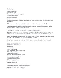 For the sauce: 
 
1/4 cup oyster sauce 
2 teaspoons mirin 
2 tablespoons low-sodium soy sauce 
1/2 cup chicken broth 
 
Coo