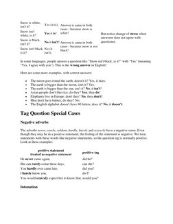 Snow is white, 
isn't it? 
Yes (it is). Answer is same in both 
cases - because snow is 
white! 
But notice change of stress