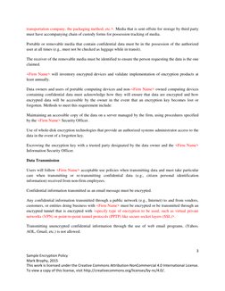 3 
Sample Encryption Policy 
Mark Brophy, 2015 
This work is licensed under the Creative Commons Attribution-NonCommercia