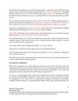 4 
Sample Encryption Policy 
Mark Brophy, 2015 
This work is licensed under the Creative Commons Attribution-NonCommercia