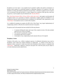 7 
Sample Encryption Policy 
Mark Brophy, 2015 
This work is licensed under the Creative Commons Attribution-NonCommercia