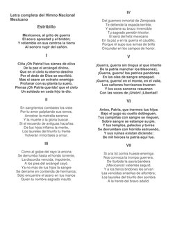 Letra Completa del Himno Nacional Mexicano | PDF | Poesía