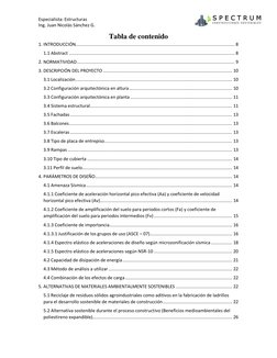 Especialista: Estructuras 
Ing. Juan Nicolás Sánchez G. 
Tabla de contenido 
1. INTRODUCCIÓN.................................